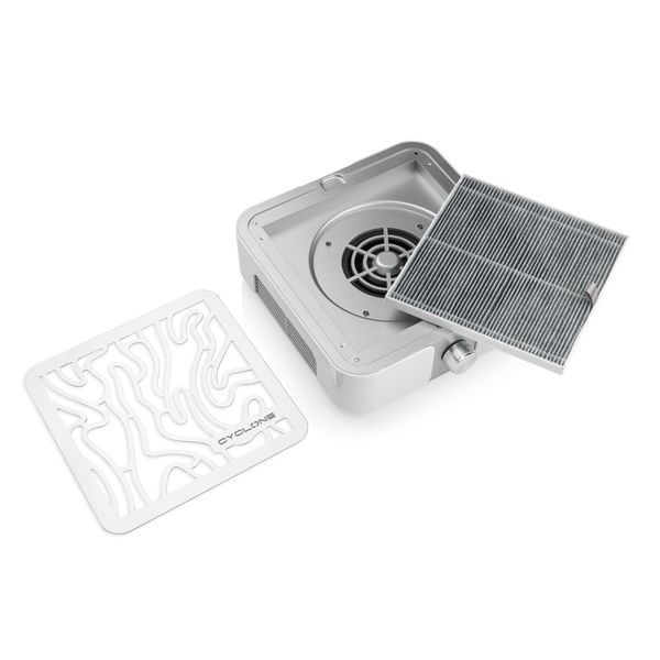 Витяжка CYCLONE X2 SILVER з угольным НЕРА-фільтром 72W для манікюру та педикюру  72W  фото