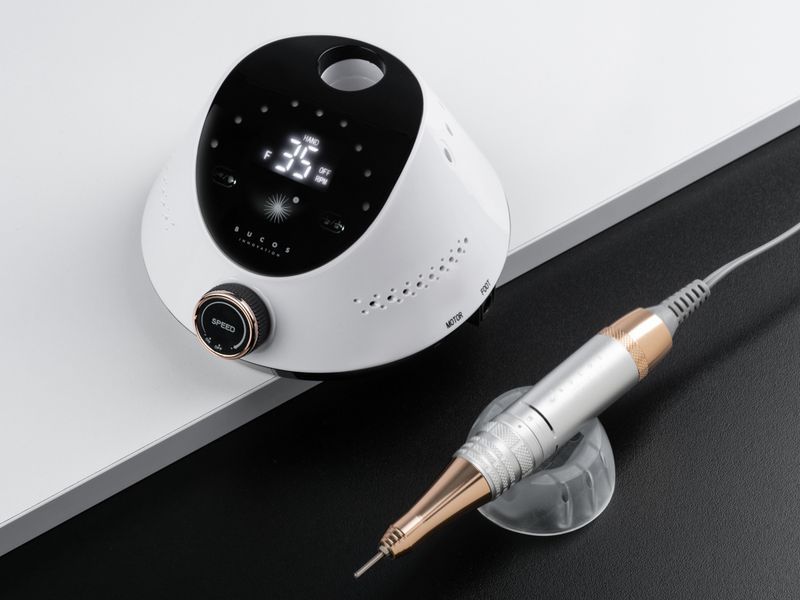 Фрезер для маникюра BUCOS Nail Drill X2 PRO BLUSH WHITE (65Вт/35 000 об/мин) + украинская инструкция + 6 улучшенных фрез X2PROBLUSHwhite фото