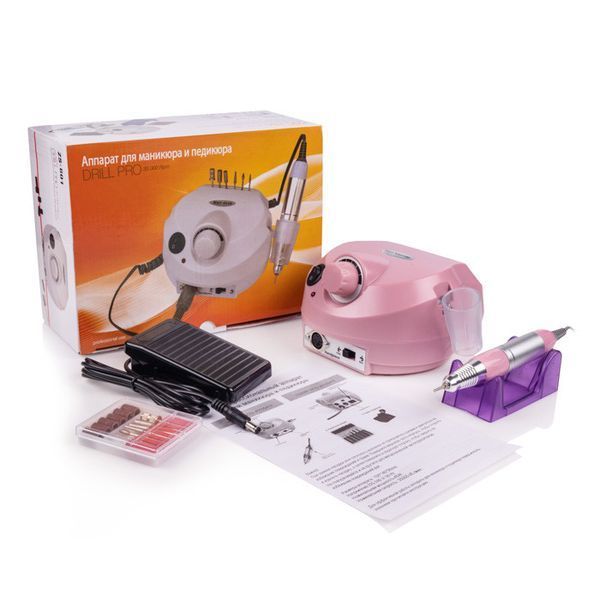 Фрезер для маникюра BUCOS ZS-601 PRO PINK (45Вт/35 000 об/мин) + украинская инструкция + 6 улучшенных фрез ZS601PROpink фото