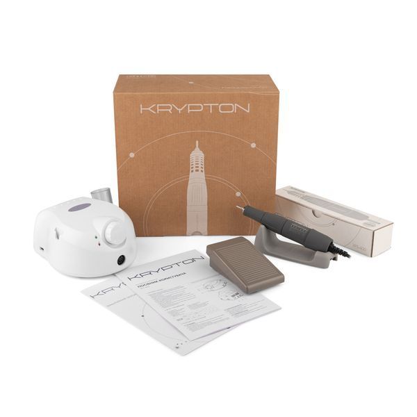 Фрезер для манікюру KRYPTON XPS-400 WHITE/PURPLE (65Вт/40 000 об/хв) + український посібник KRYPTONXPS-400p фото
