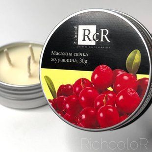 Масажна свічка RichcoloR журавлина 30гр сс фото