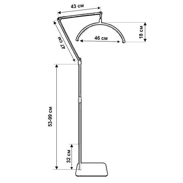 Безтіньова підлогова LED-лампа HD-M40X, 36 Вт, Біла HD-M40X фото